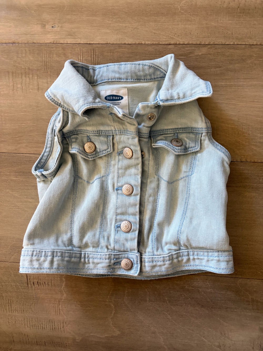 Old Navy Light Wash Denim Vest in Pale Blue